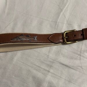 Vintage Reef Riders Snook Fish Leather Belt